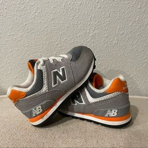 Kids/toddler size 4 new balance shoes grey/orange